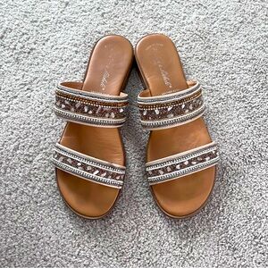 Beaded Leather sandals